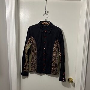 Leopard Print Button Down Shirt - Black and Brown by Cruel